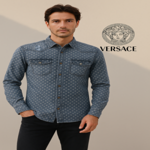Versace Star Pattern Denim Shirt